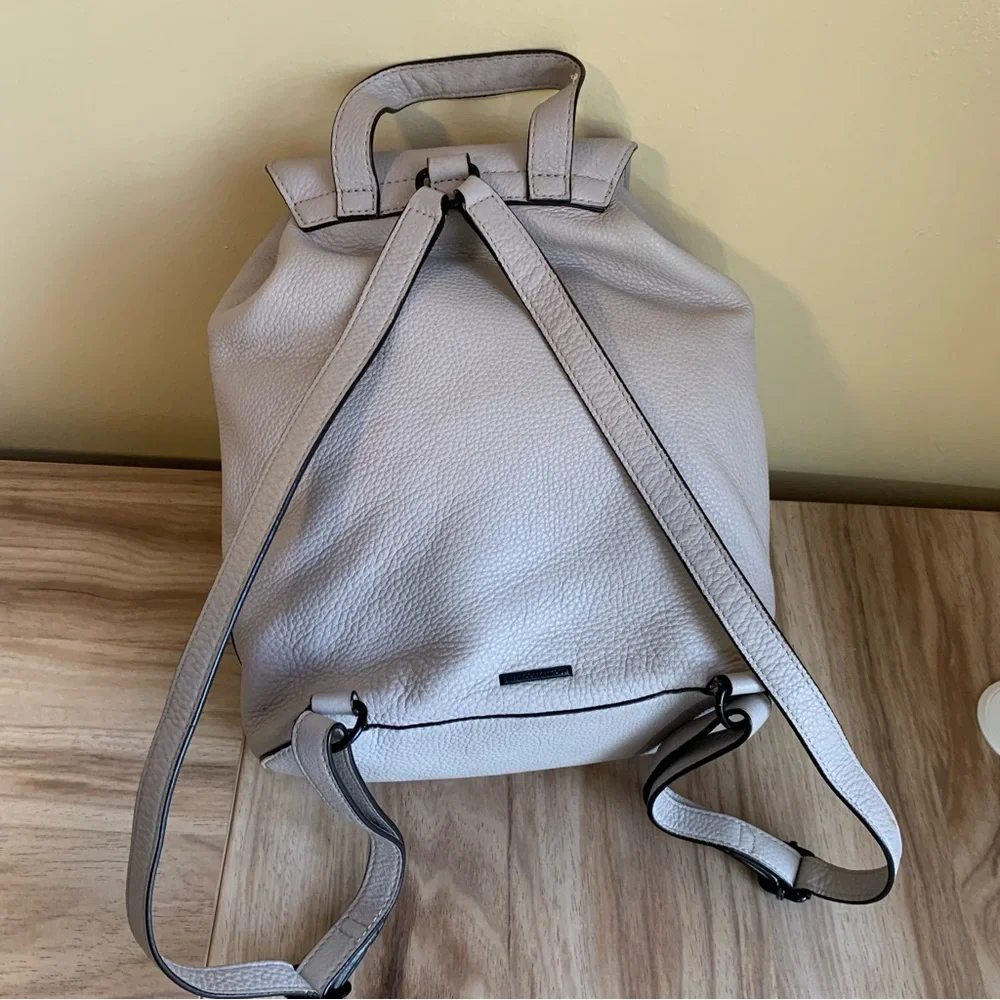 Rebecca Minkoff Backpack Leather tassel Drawstring Magnetic snap Closure Flaptop - Picture 3 of 16